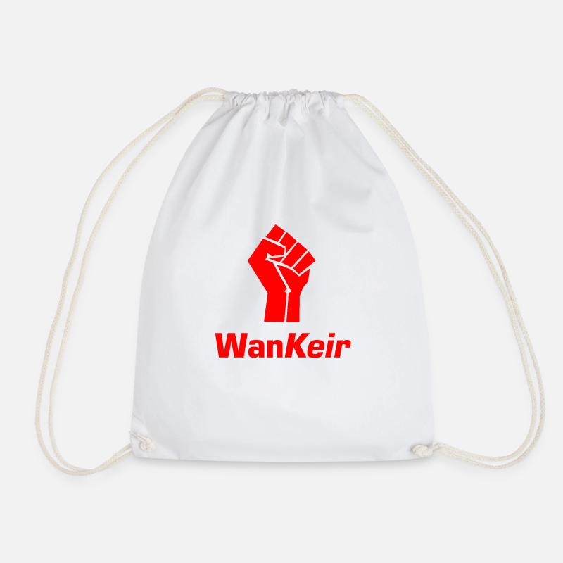 WanKeir Red - Drawstring Bag - white