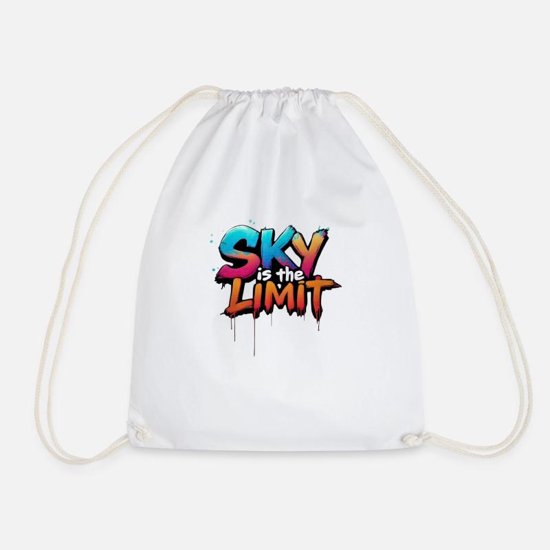 sky is the limit - Drawstring Bag - white