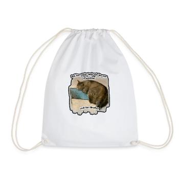 Dicke Katze - Turnbeutel - Weiß - Vorne