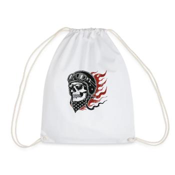 Classic Rebel - Ride Free – Live Wild - Drawstring Bag - white - Front