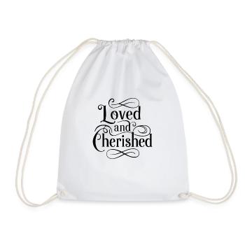 loved and appreciated - Drawstring Bag - white - Front