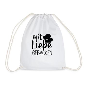Mit Liebe gebacken ❤️🍪 - Turnbeutel - Weiß - Vorne