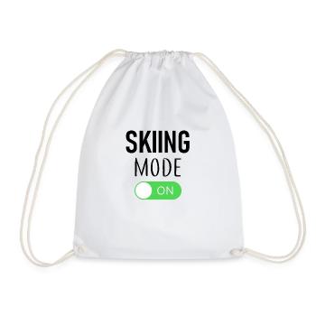 Skiing Mode On - Ski - Skiing - Directions - Drawstring Bag - white - Front