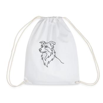 Border Collie Chien - Sac de sport léger - blanc - Devant