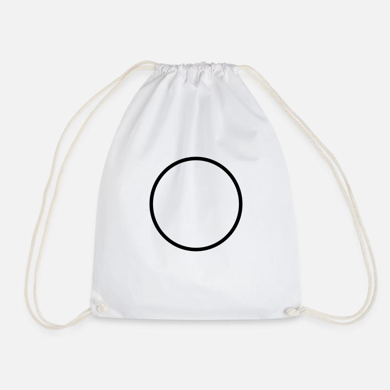 circle - Drawstring Bag - white