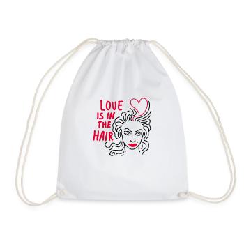 love hair - Drawstring Bag - white - Front