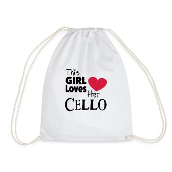 This Girl Loves Her Cello - Sac de sport léger - blanc - Devant