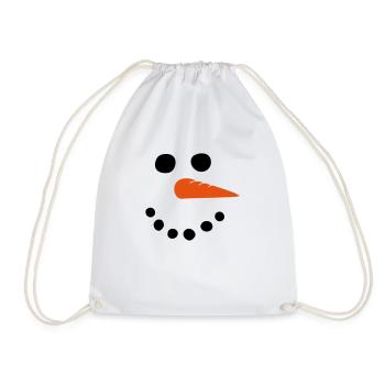 Snowman - Drawstring Bag - white - Front