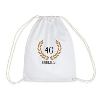 Hochzeitstag 40 - Turnbeutel - Weiß - Vorne