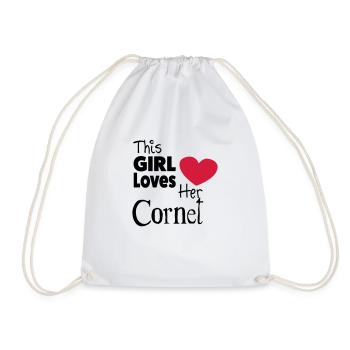 This Girl Loves Her Cornet - Drawstring Bag - white - Front