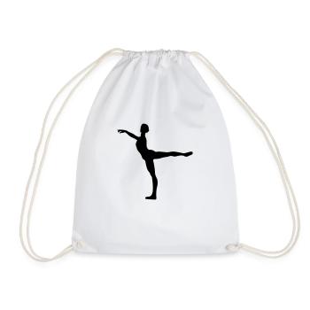 Vektor Balletttänzer Silhouette - Turnbeutel - Weiß - Vorne