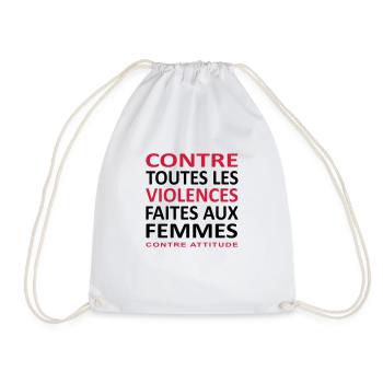 CONTRE TOUTES LES VIOLENCES FAITES AUX FEMMES - Sac de sport léger - blanc - Devant
