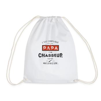 Papa chasseur - cadeau - Sac de sport léger - blanc - Devant