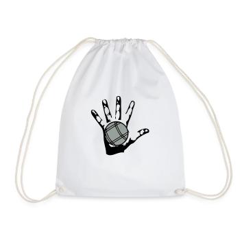 petanque ball hand hand1 - Drawstring Bag - white - Front