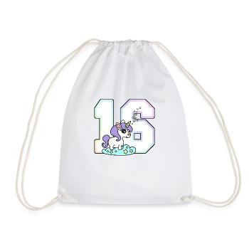 16 Nombre Licorne Unicorne unicorn - Sac de sport léger - blanc - Devant
