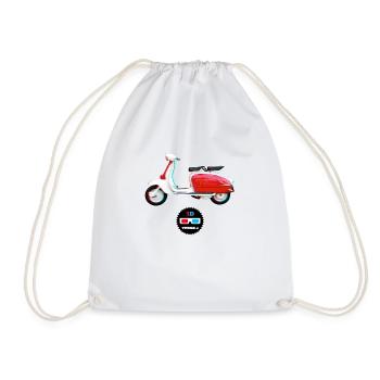 Vintage - Lambretta 3D - Drawstring Bag - white - Front