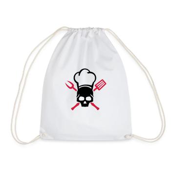 grillen__totenkopf_skull_2__f2 - Drawstring Bag - white - Front