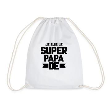 je suis le super papa de (prénom) - Sac de sport léger - blanc - Devant