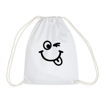 Smiley - Drawstring Bag - white - Front