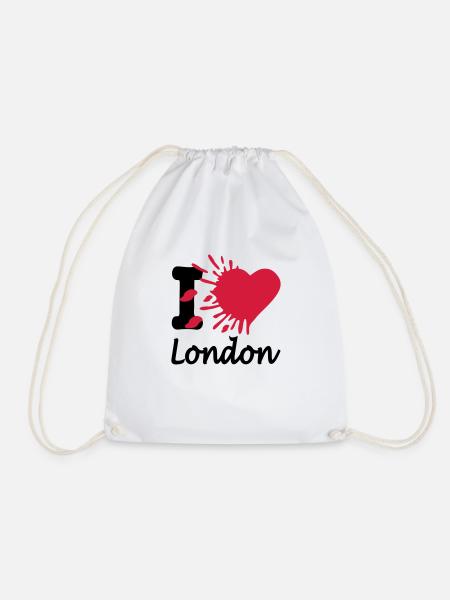 I Love London - Drawstring Bag - white