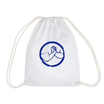 logo tug-of-war - Drawstring Bag - white - Front