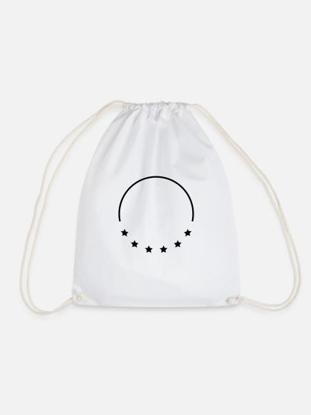 Stars Frame Design - Drawstring Bag - white