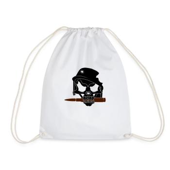 soldier_skull - Drawstring Bag - white - Front