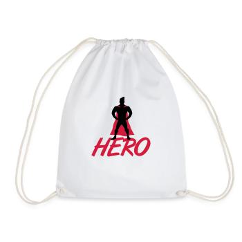 Hero - Drawstring Bag - white - Front