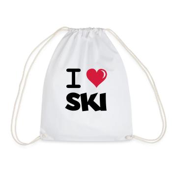 i_love_ski - Turnbeutel - Weiß - Vorne