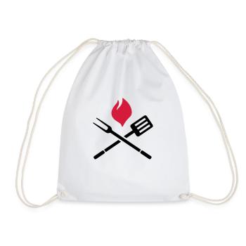 BBQ barbecue - Drawstring Bag - white - Front