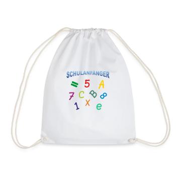 Schulanfänger - Zahlen Buchstaben - Turnbeutel - Weiß - Vorne