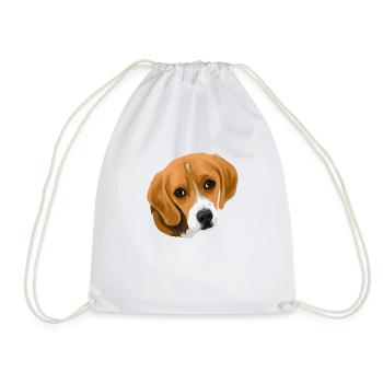 Beagle Kopf_2 - Turnbeutel - Weiß - Vorne