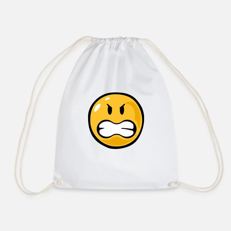 Smiley angry - Turnbeutel - Weiß