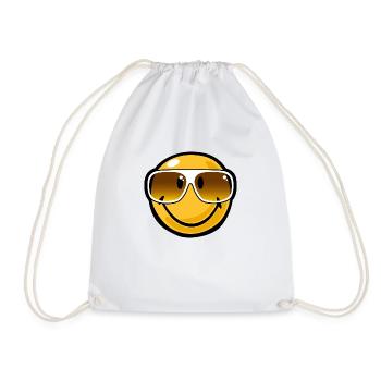 Smiley cool - Drawstring Bag - white - Front