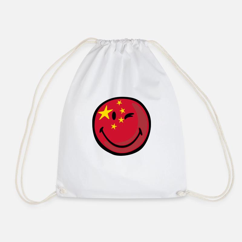Smiley flag china - Sac de sport léger - blanc