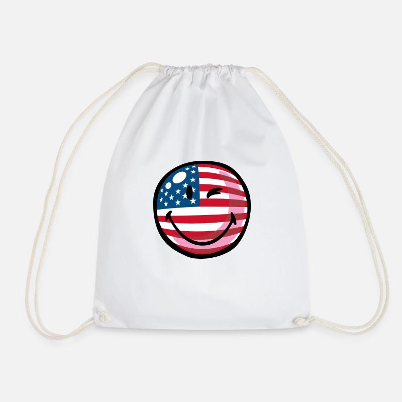 Smiley USA - Turnbeutel - Weiß