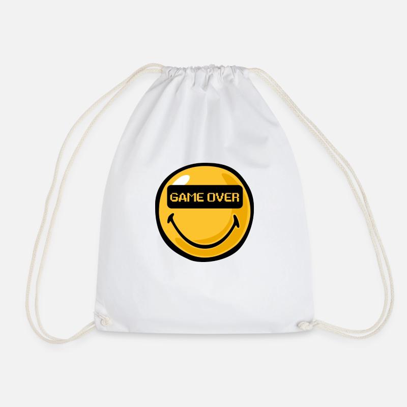 Smiley Game Over - Drawstring Bag - white
