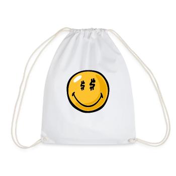 Smiley greed - Drawstring Bag - white - Front