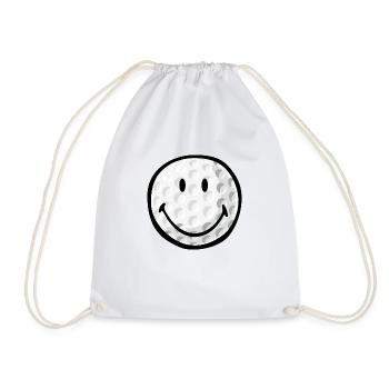 Smiley Golf Ball - Turnbeutel - Weiß - Vorne