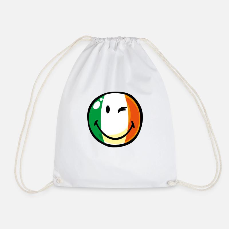 Smiley Flag Ireland - Turnbeutel - Weiß