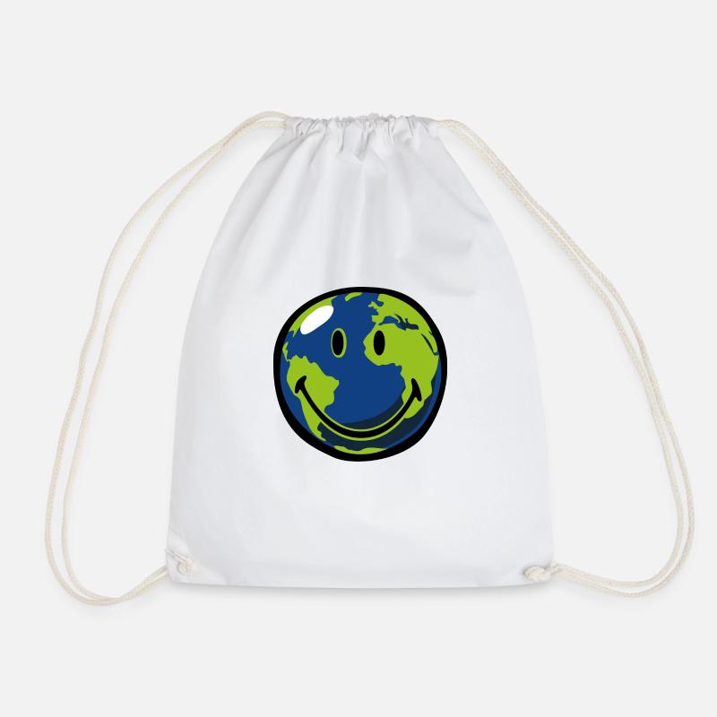 Smiley Earth - Turnbeutel - Weiß