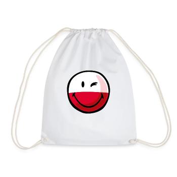Smiley Flag Poland - Turnbeutel - Weiß - Vorne