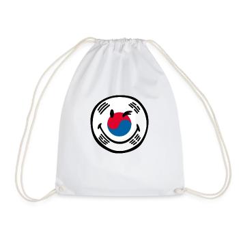 Smiley Flag South Korea - Drawstring Bag - white - Front
