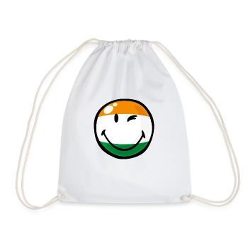 Smiley India - Drawstring Bag - white - Front