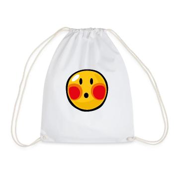 Smiley Embarrassed - Drawstring Bag - white - Front