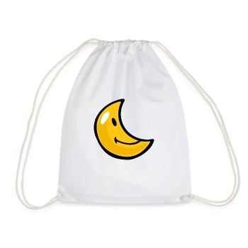 Smiley Crescent Moon - Turnbeutel - Weiß - Vorne