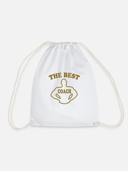 The best coach - Drawstring Bag - white