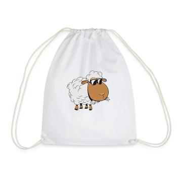 Moutons, lunettes de soleil, pâturage, manger, stupide, herbe, troupeau - Sac de sport léger - blanc - Devant