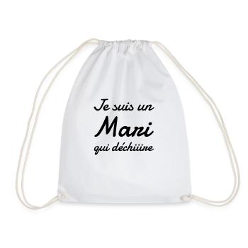 Marriage Wedding Husband Mari Love Mariage Ehemann - Drawstring Bag - white - Front