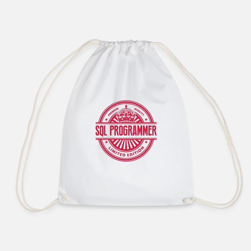 Limited edition sql programmer premium q - Drawstring Bag - white